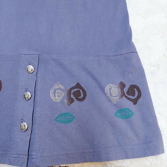 Blue Cactus Womens Small Petite Cotton Midi Dress & Button Vest Set Blue - Picture 7 of 10